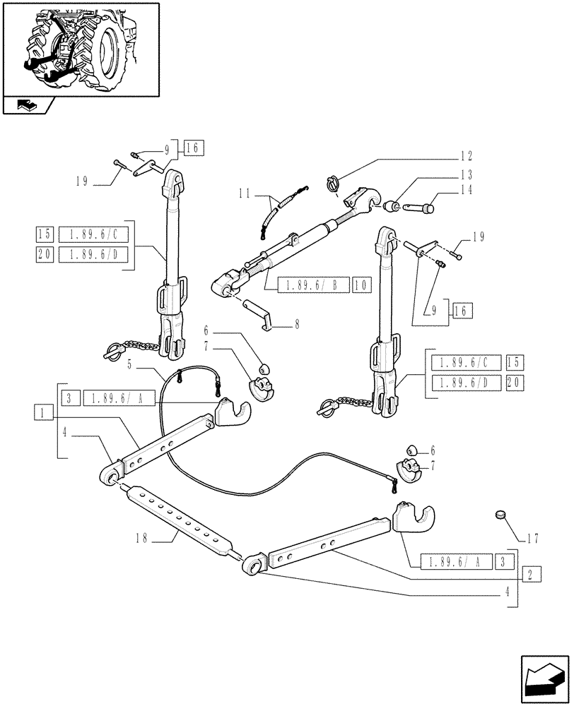 Схема запчастей Case IH PUMA 210 - (1.89.6) - IMPLEMENT CARRIER (09) - IMPLEMENT LIFT
