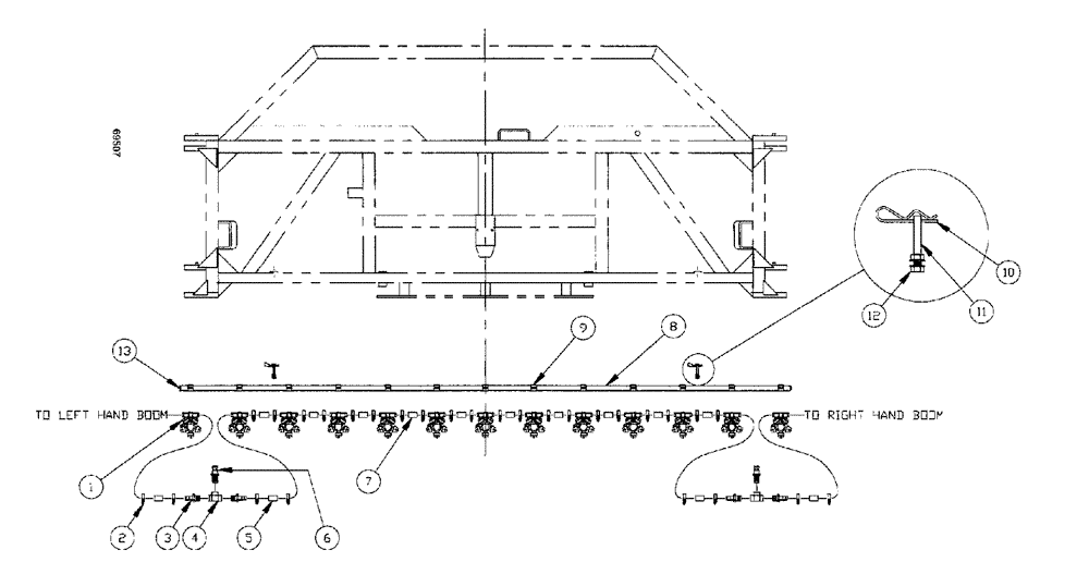 Схема запчастей Case IH SPX3185 - (217) - LIQUID PLUMBING, 75 3-BOOM SHUTOFF 10" NOZZLE SPACING, CENTER BOOM (78) - SPRAYING