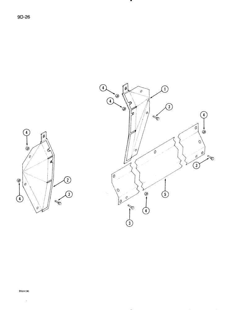 Схема запчастей Case IH 1020 - (9D-26) - FEEDER FACE DEFLECTOR, 1420, 1440, 1460 AND 1480 COMBINE (58) - ATTACHMENTS/HEADERS