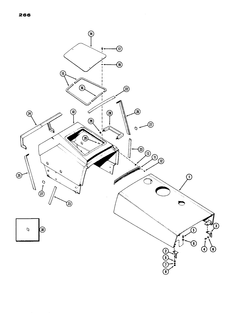 Схема запчастей Case IH 770 - (266) - HOOD (09) - CHASSIS/ATTACHMENTS