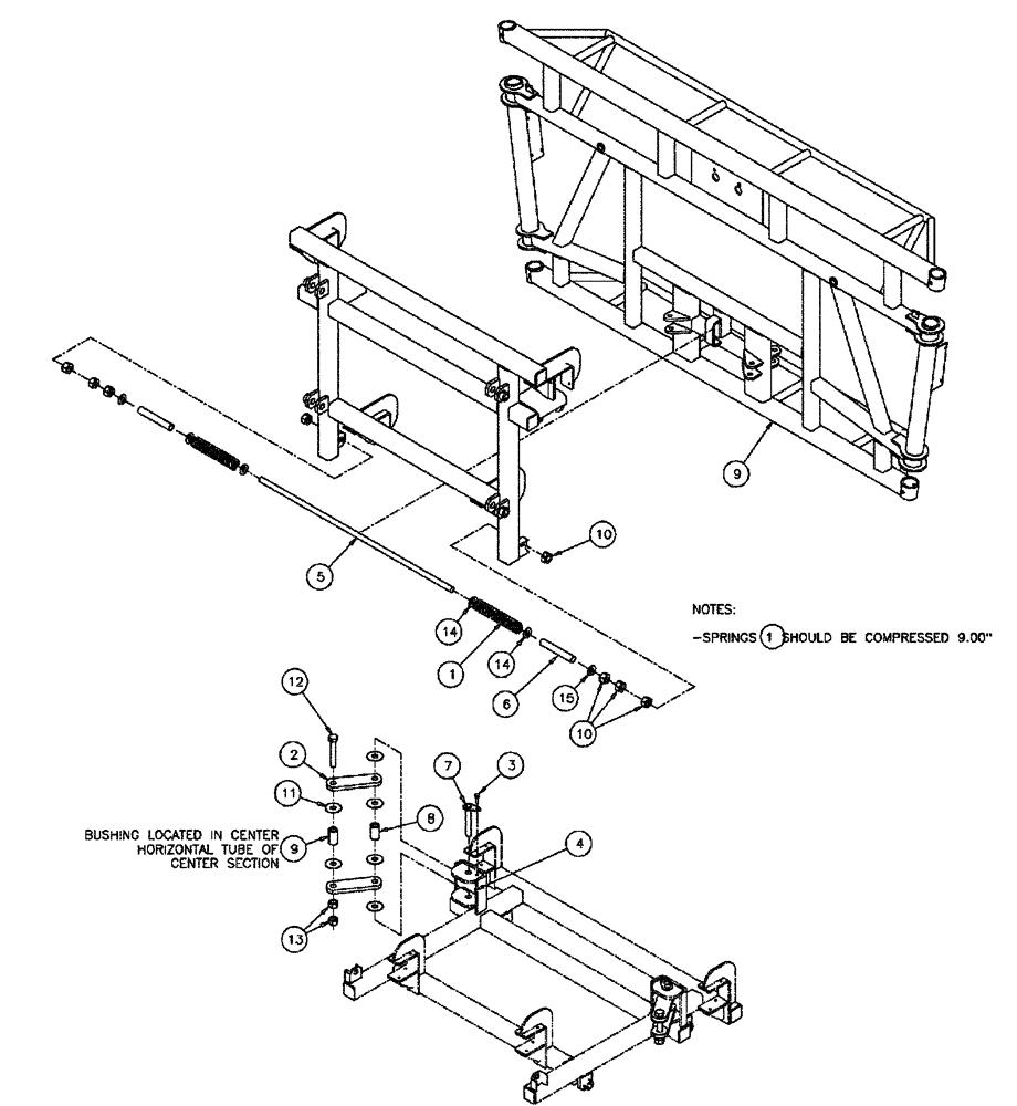 Схема запчастей Case IH SPX4410 - (08-020) - BOOM, CENTER SECTION GROUP (09) - BOOMS