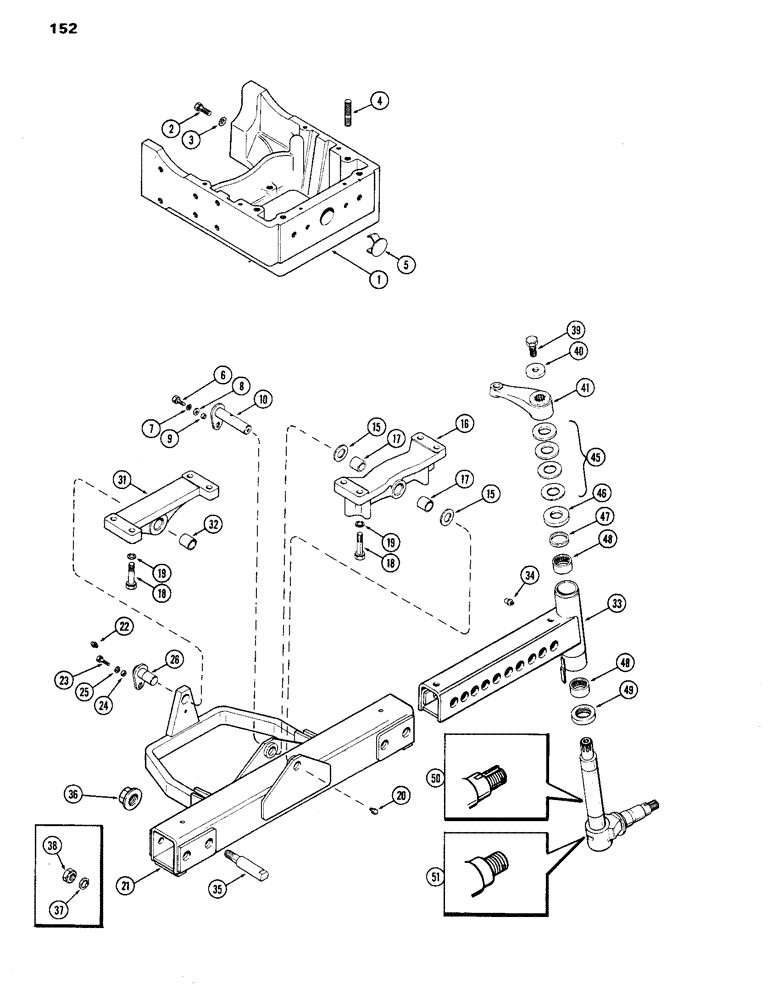Схема запчастей Case IH 770 - (152) - ADJUSTABLE FRONT AXLE, 60" TO 88" TREAD (05) - STEERING