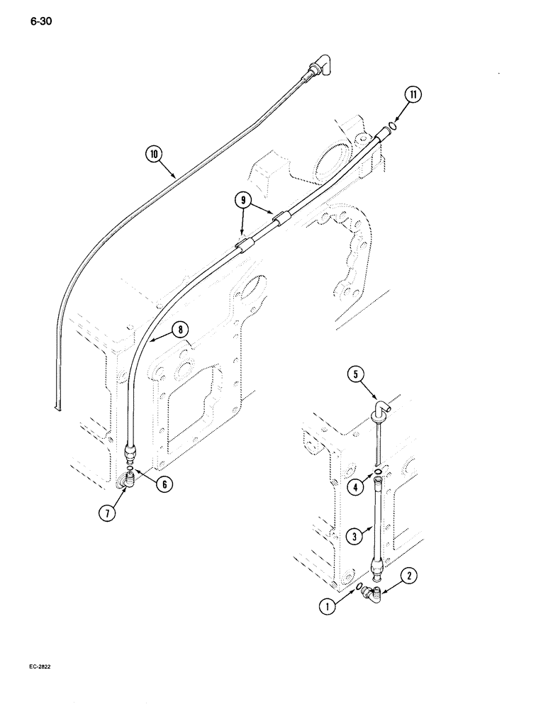Схема запчастей Case IH 995 - (6-030) - REAR FRAME, OIL LEVEL GAUGE (06) - POWER TRAIN