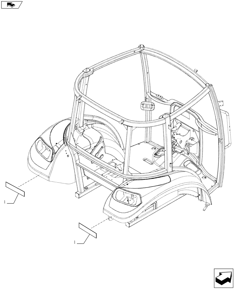 Схема запчастей Case IH FARMALL 75C - (55.404.1001) - REFLECTORS - NAR (55) - ELECTRICAL SYSTEMS