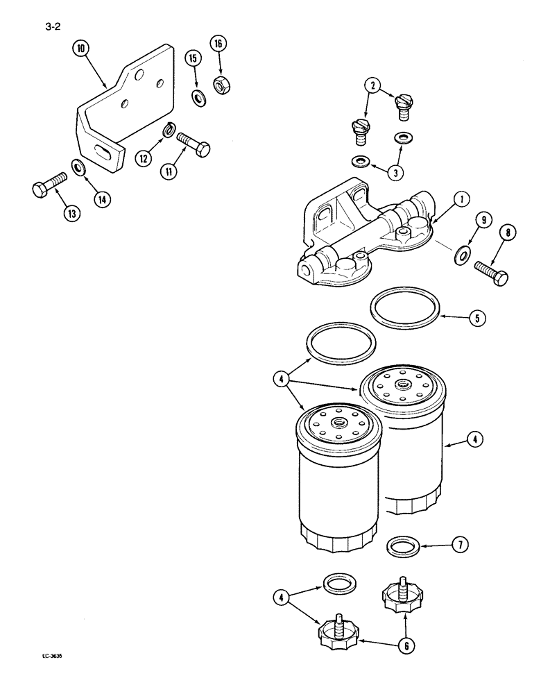Схема запчастей Case IH 895 - (3-02) - FUEL FILTER (03) - FUEL SYSTEM