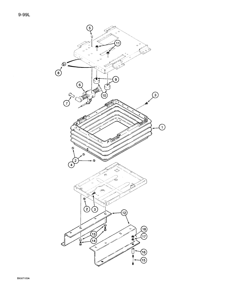 Схема запчастей Case IH 7140 - (9-099L) - DELUXE AIR SUSPENSION SEAT, BOOT AND MOUNTS (09) - CHASSIS/ATTACHMENTS