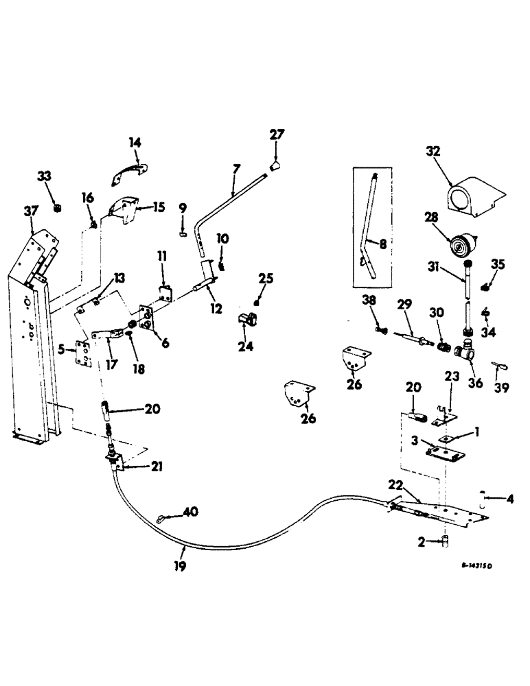 Схема запчастей Case IH 303 - (131) - GROUND SPEED CONTROL AND SPEEDOMETER, FOR HYDROSTATIC GROUND DRIVE (33) - BRAKES & CONTROLS