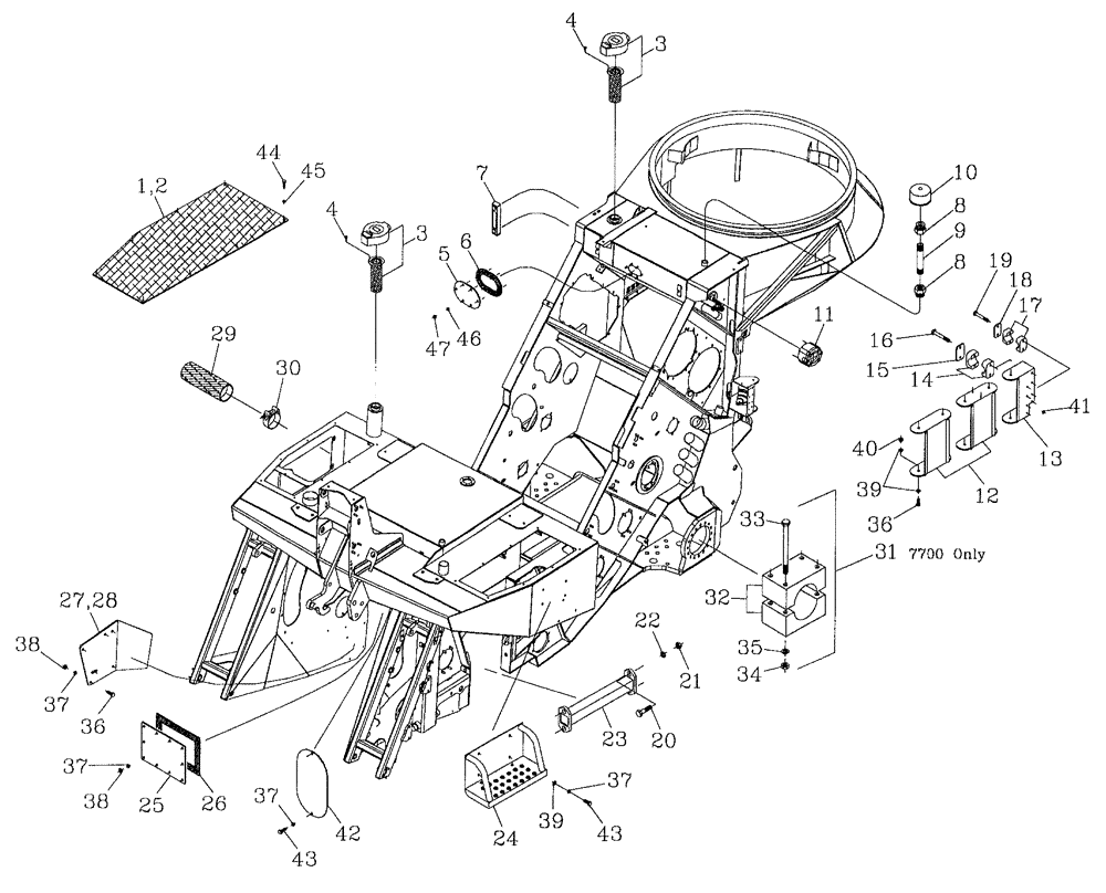 Схема запчастей Case IH 7700 - (A01[01]) - CHASSIS Mainframe & Functioning Components