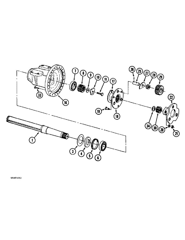 Схема запчастей Case IH 9330 - (6-076) - AXLE ASSEMBLY, AXLE SHAFT AND HOUSING, K693 BAR AXLE (06) - POWER TRAIN