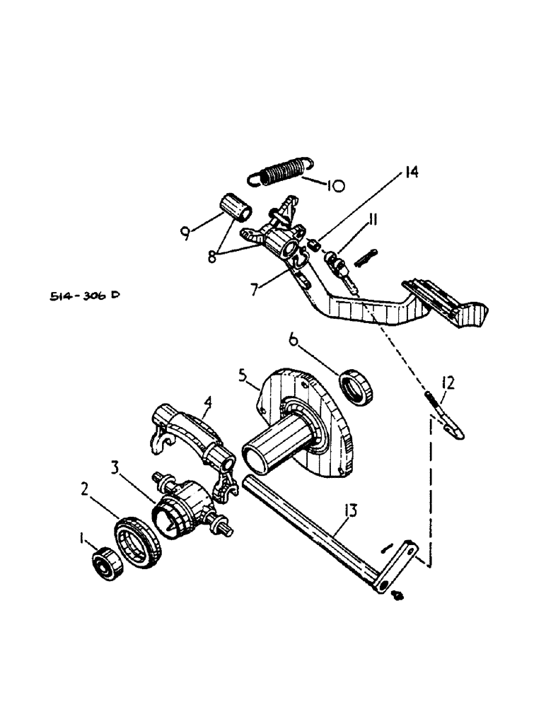 Схема запчастей Case IH 454 - (07-67) - CLUTCH CONTROLS (04) - Drive Train