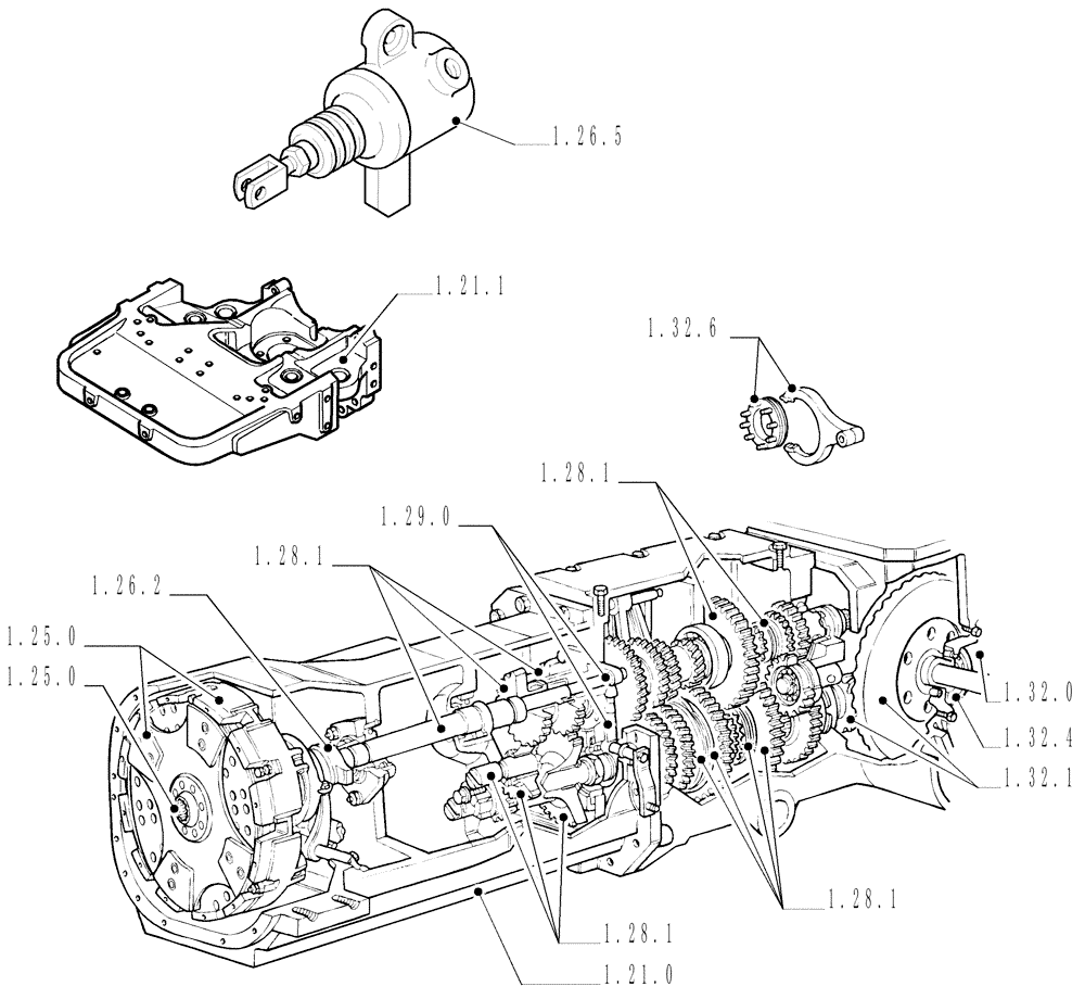 Схема запчастей Case IH JX1095N - (SEC. 03) - TRANSMISSION (00) - GENERAL