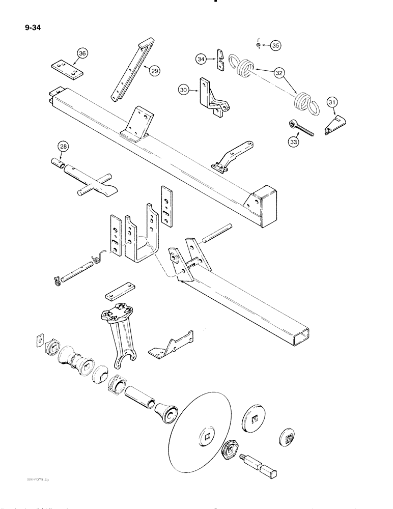 Схема запчастей Case IH 475 - (9-34) - DISKS AND GANGS, USED WITH FOLDING FRAME, 1-1/8 INCH DIAMETER SQUARE ARBOR BOLT (09) - CHASSIS/ATTACHMENTS
