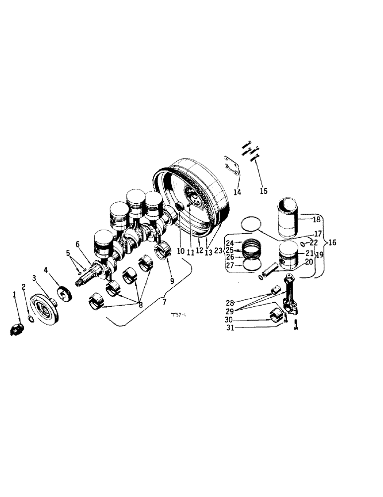 Схема запчастей Case IH 384 - (12-14) - POWER, CRANKSHAFT, FLYWHEEL, CONNECTING RODS AND PISTONS Power