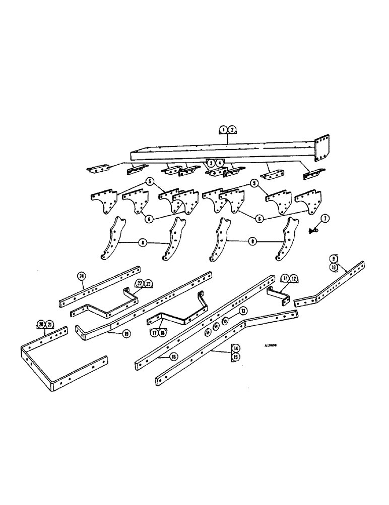 Схема запчастей Case IH JTA-SERIES - (10) - FRAME, FOUR BOTTOM JTA, 14 INCH, 16 INCH 