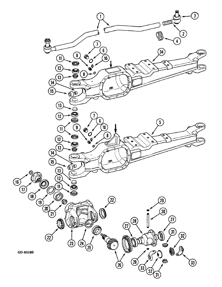 Схема запчастей Case IH 833 - (6-424) - FRONT AXLE (APL-1251) (06) - POWER TRAIN