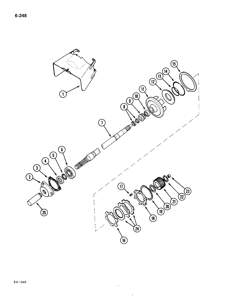 Схема запчастей Case IH 385 - (6-248) - INDEPENDENT POWER TAKE OFF - SINGLE SPEED, LOWER OUTPUT SHAFT WITH PROVISION FOR SIDE PTO (06) - POWER TRAIN