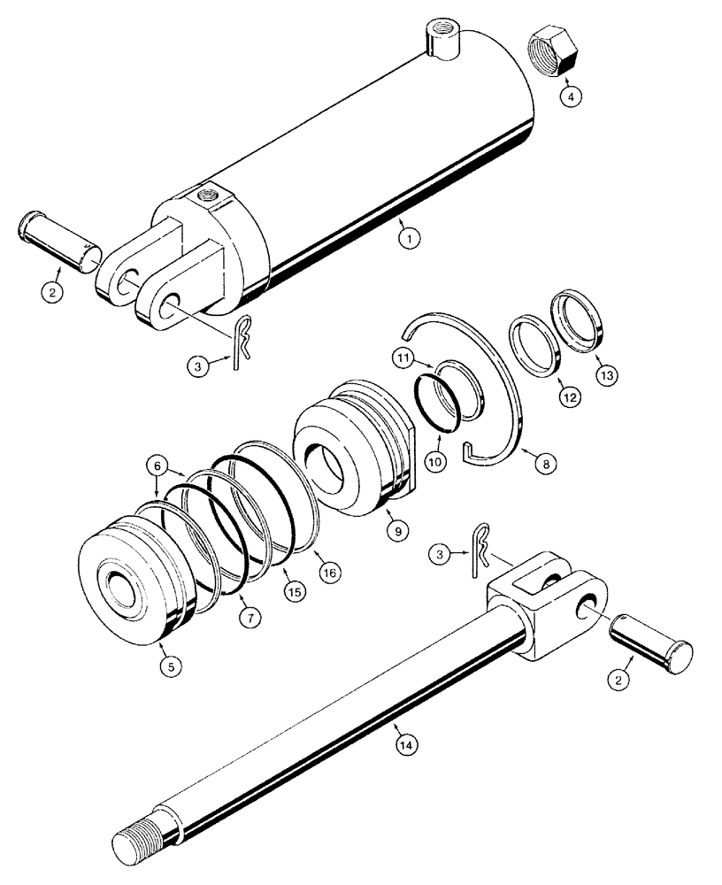 Схема запчастей Case IH 760 - (8-05) - TRANSPORT LIFT CYLINDER - 61105C91, 3-1/2 INCH ID - LOCKING RING RETAINED GLAND (08) - HYDRAULICS