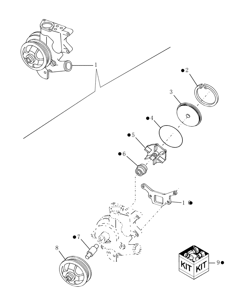 Схема запчастей Case IH WDX1101 - (100) - ENGINE, WATER PUMP (10) - ENGINE