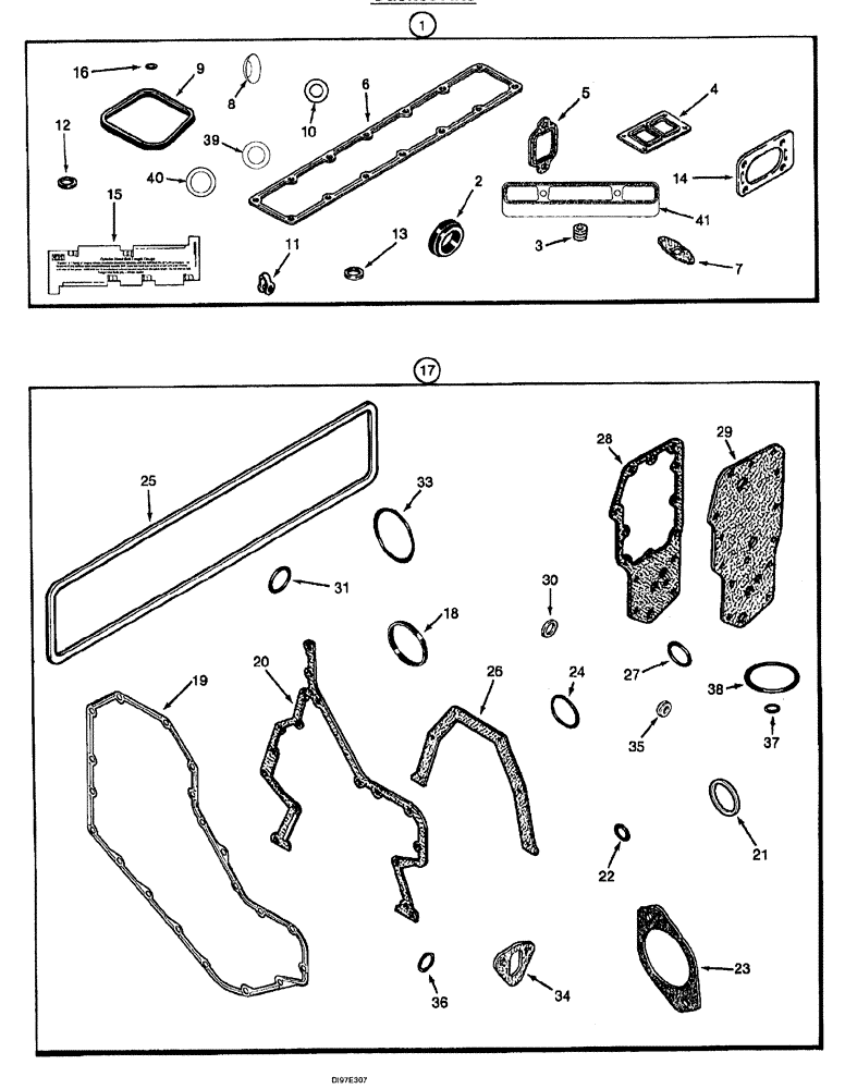 Схема запчастей Case IH SPX3200B - (037) - GASKET KITS (10) - ENGINE