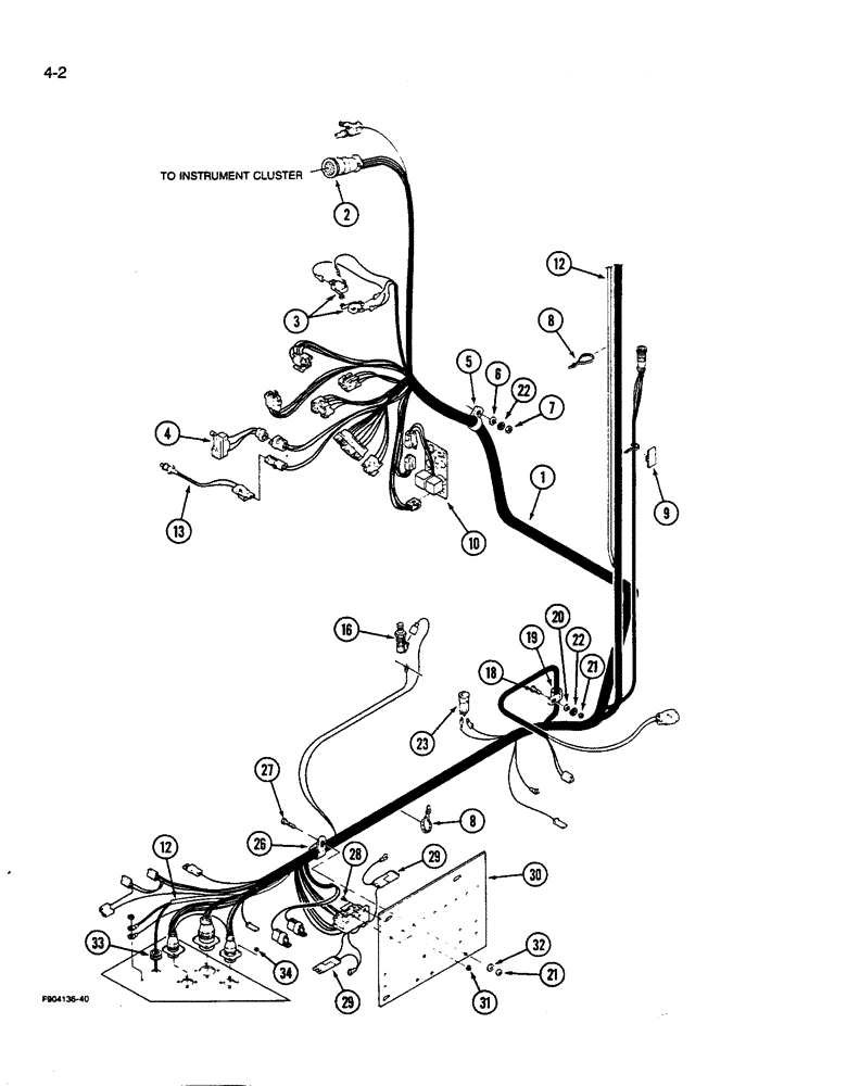 Схема запчастей Case IH 9280 - (4-002) - LOWER CAB HARNESS SYNCHROSHIFT TRACTOR (04) - ELECTRICAL SYSTEMS