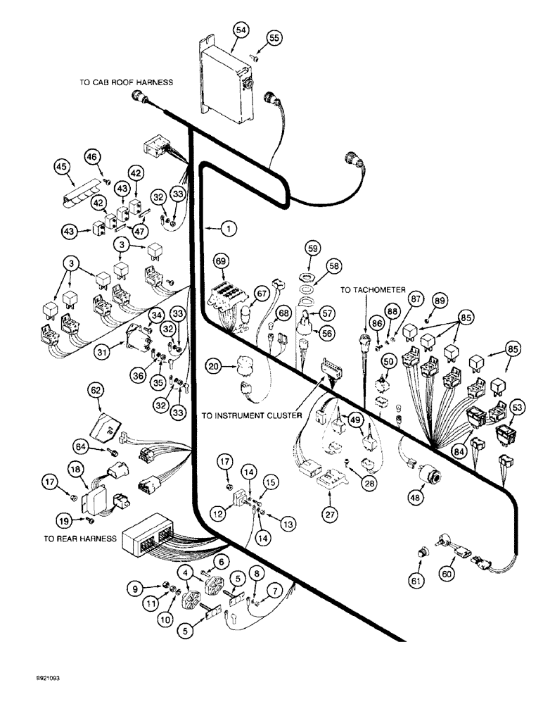 Схема запчастей Case IH 1800 - (4-08) - CONSOLE HARNESS, RIGHT-HAND (06) - ELECTRICAL SYSTEMS