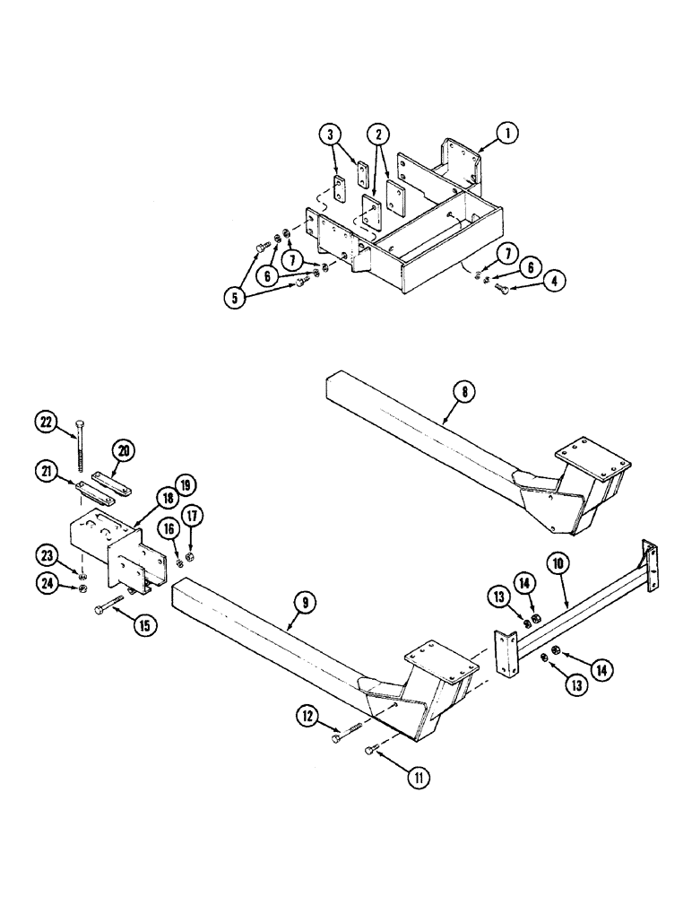 Схема запчастей Case IH 90 - (06) - MOUNTING BRACKETS, 2090 AND 2290 TRACTORS (82) - FRONT LOADER & BUCKET