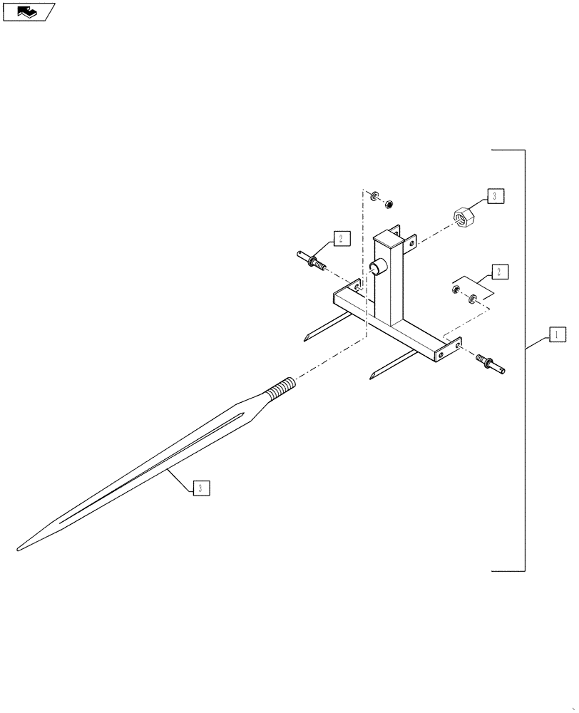 Схема запчастей Case IH WORK EZ BSC - (88.100.02) - BALE SPEAR CARRIER 