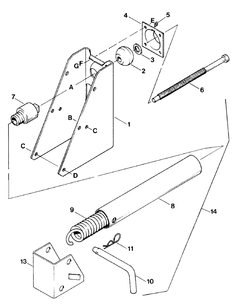 Схема запчастей Case IH 6000 - (9-50) - AUXILIARY FLOAT SPRING, 30 AND 36 FOOT HEADERS (09) - CHASSIS/ATTACHMENTS