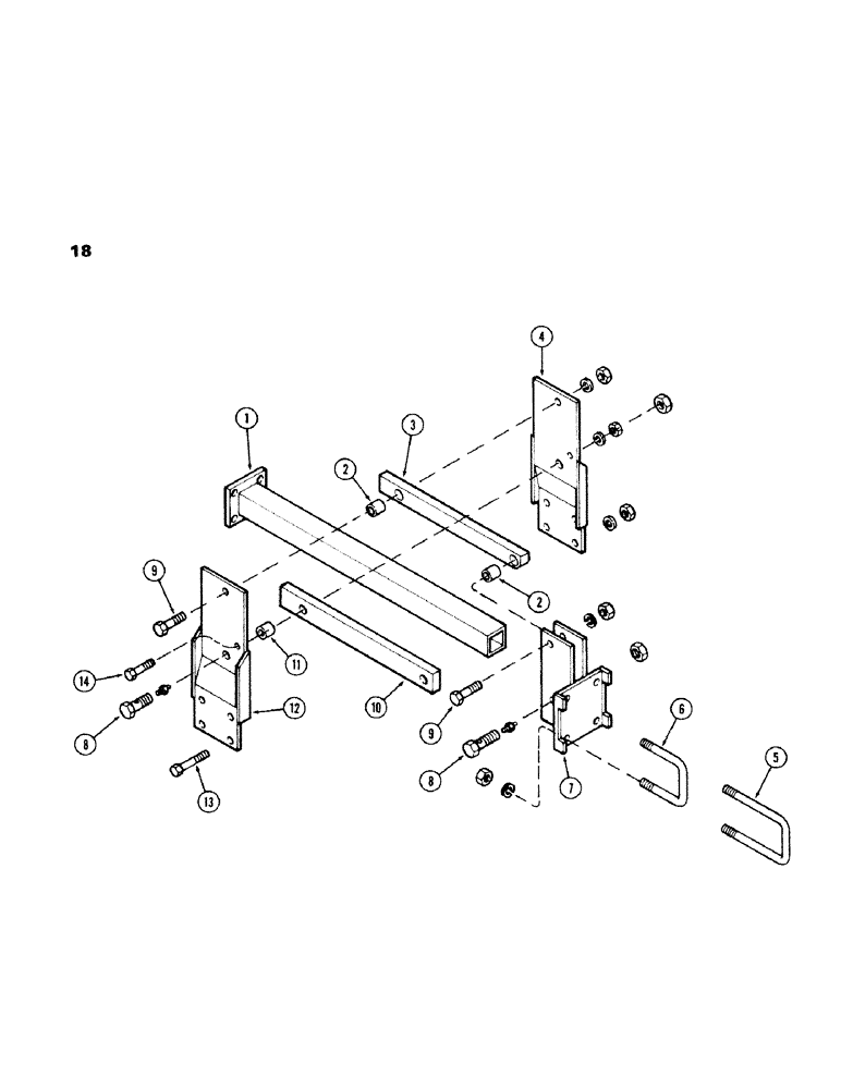 Схема запчастей Case IH 100-SERIES - (18) - BOLTED GANG, SN1605900 AND UP 