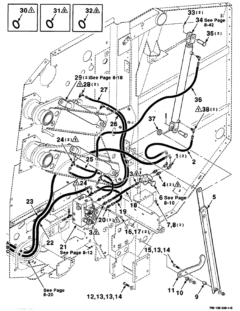 Схема запчастей Case IH RS551 - (8-02) - HYDRAULIC CONTROL ASSEMBLY, LEFT, WITHOUT MESH WRAP (07) - HYDRAULICS