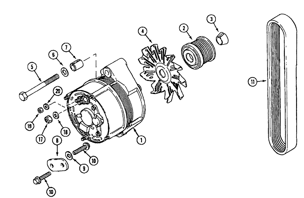 Схема запчастей Case IH SPX3200 - (03-059) - ALTERNATOR PACKAGE (55) - ELECTRICAL SYSTEMS