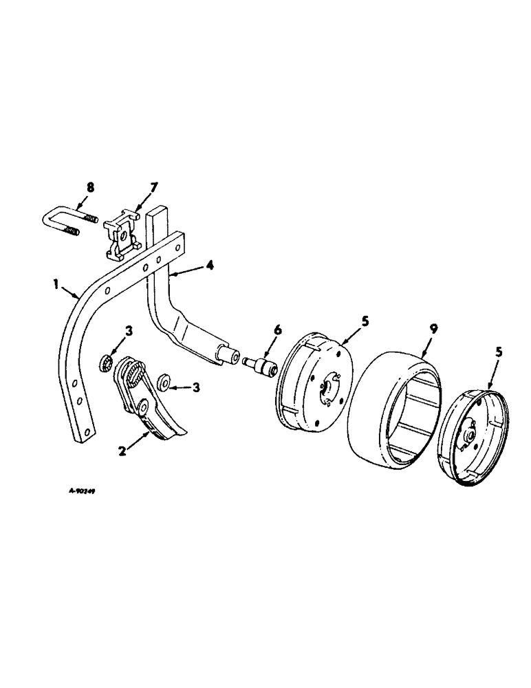 Схема запчастей Case IH 46 - (E-4) - BEAM AND SHANK WITH GAUGE WHEELS 