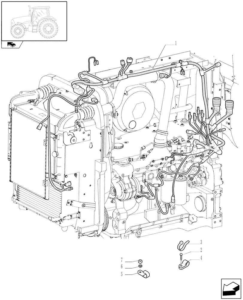 Схема запчастей Case IH PUMA 165 - (1.75.4[03]) - FRONT MAIN CABLE (06) - ELECTRICAL SYSTEMS