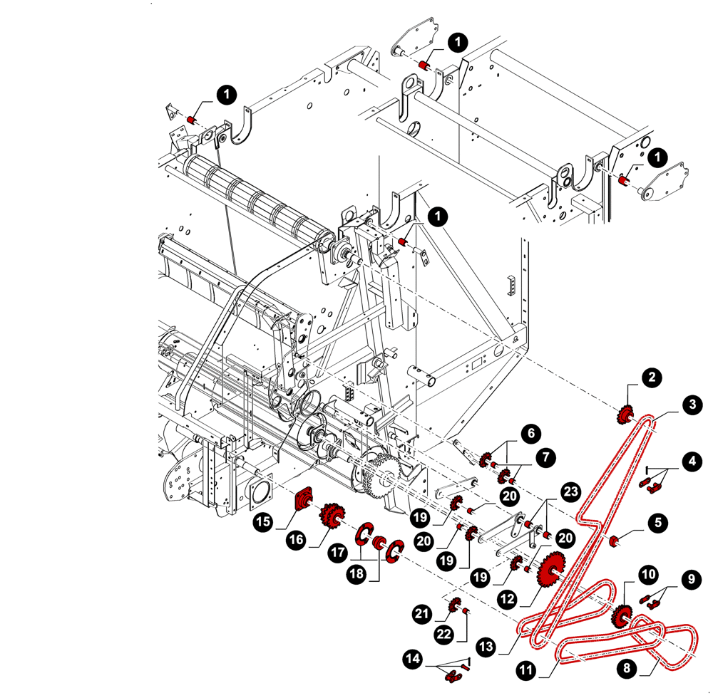 Схема запчастей Case IH RB454 - (00.00RB215) - MAINTENANCE PARTS, MAIN DRIVE LH (00) - GENERAL
