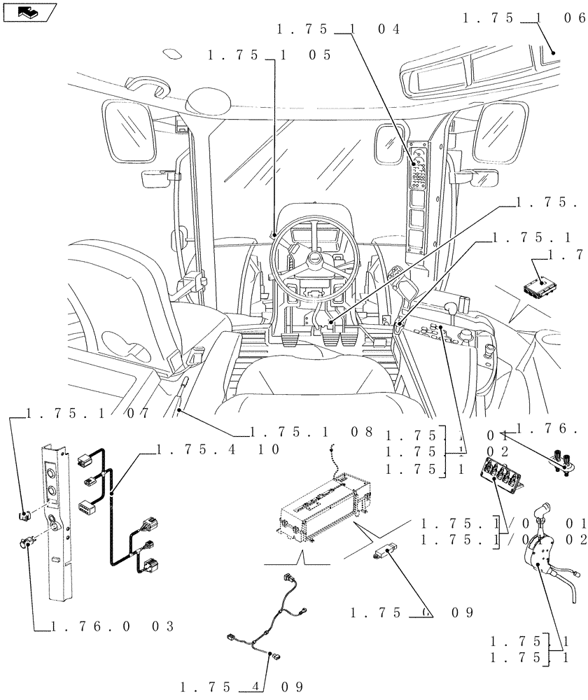 Схема запчастей Case IH MAXXUM 130 - (SEC. 06[04]) - ELECTRICAL SYSTEM (00) - GENERAL