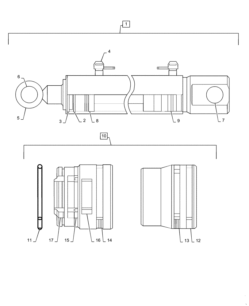 Схема запчастей Case IH L725 - (35.701.010[02]) - LIFT ARM, HYDRAULIC CYLINDER - NSL (35) - HYDRAULIC SYSTEMS