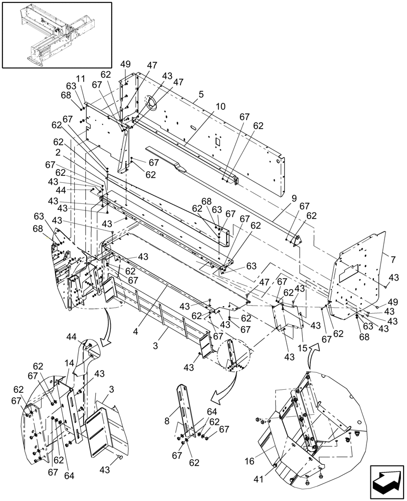 Схема запчастей Case IH SB521 - (60.220.03) - FEEDER, REAR (60) - PRODUCT FEEDING