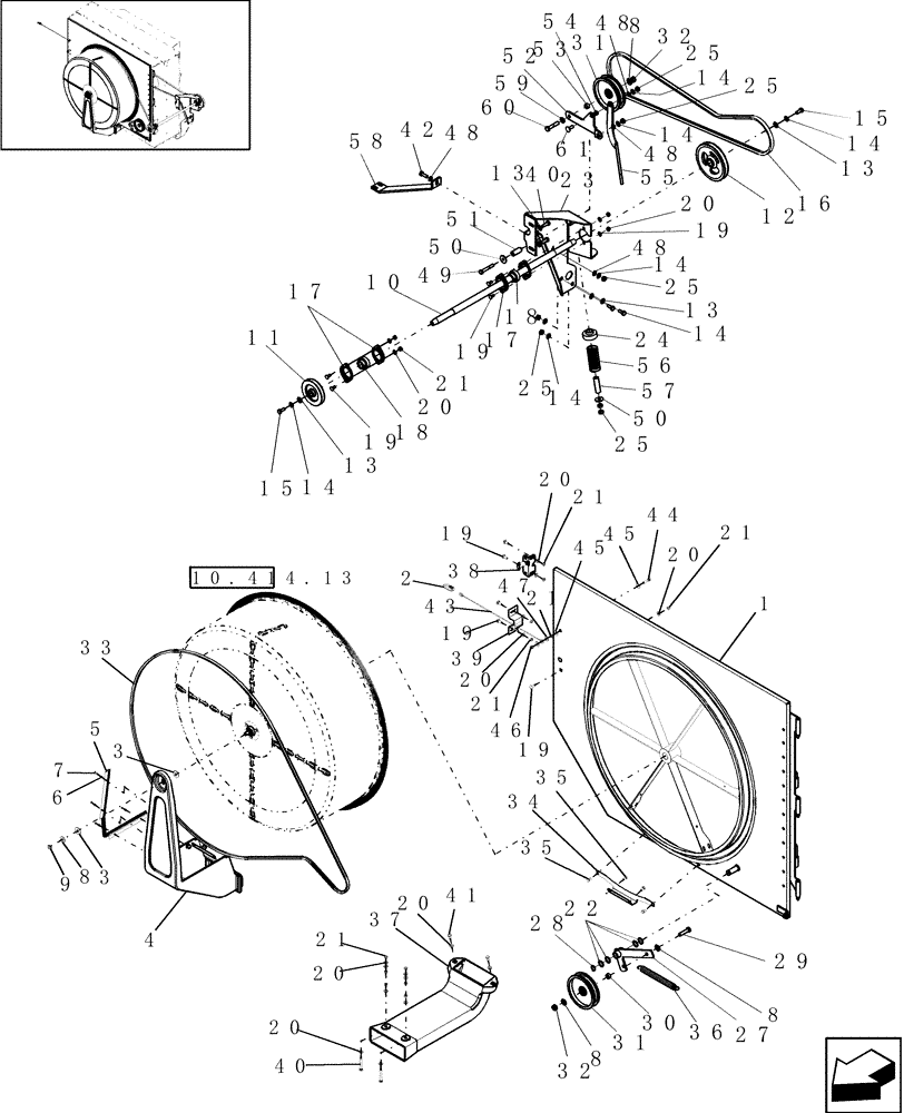 Схема запчастей Case IH 8120 - (10.418.16[03]) - ROTARY SCREEN - 8120 MECHANICAL/BELT DRIVE ROTARY (10) - ENGINE