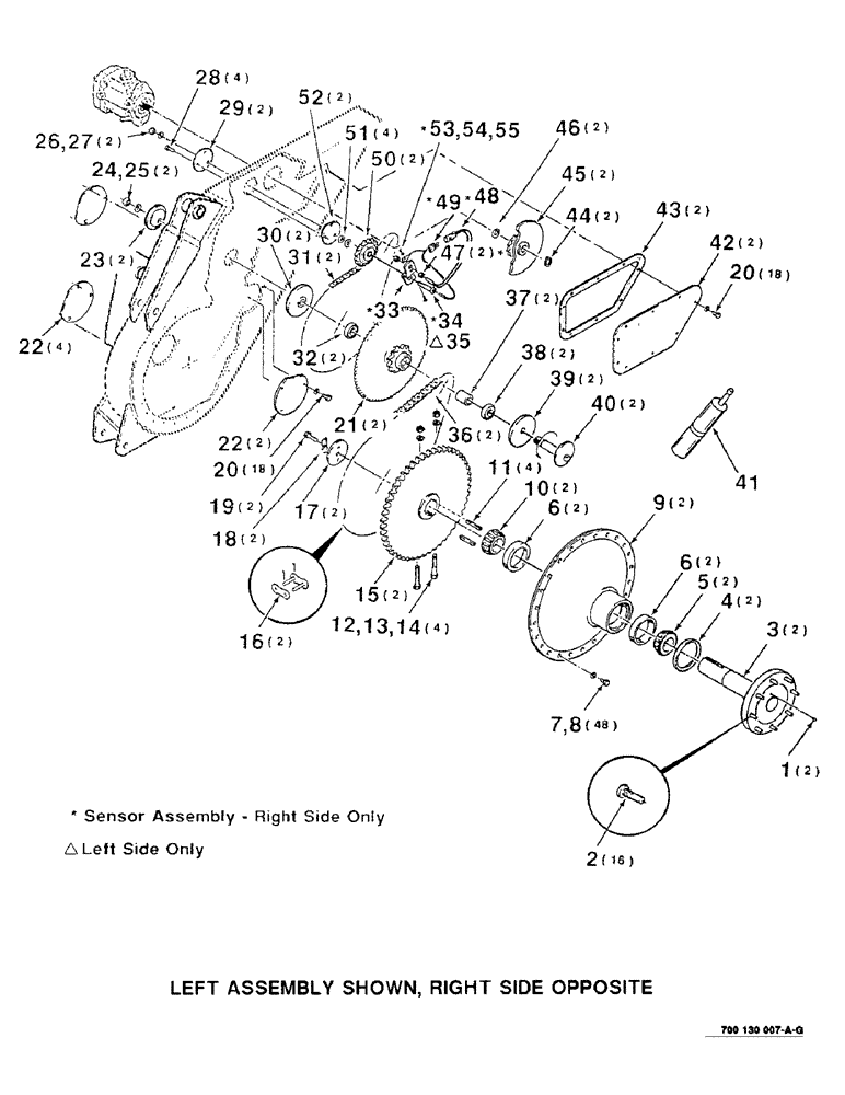 Схема запчастей Case IH 8850 - (06-02) - CHAIN CASE AND AXLE ASSEMBLY (06) - POWER TRAIN