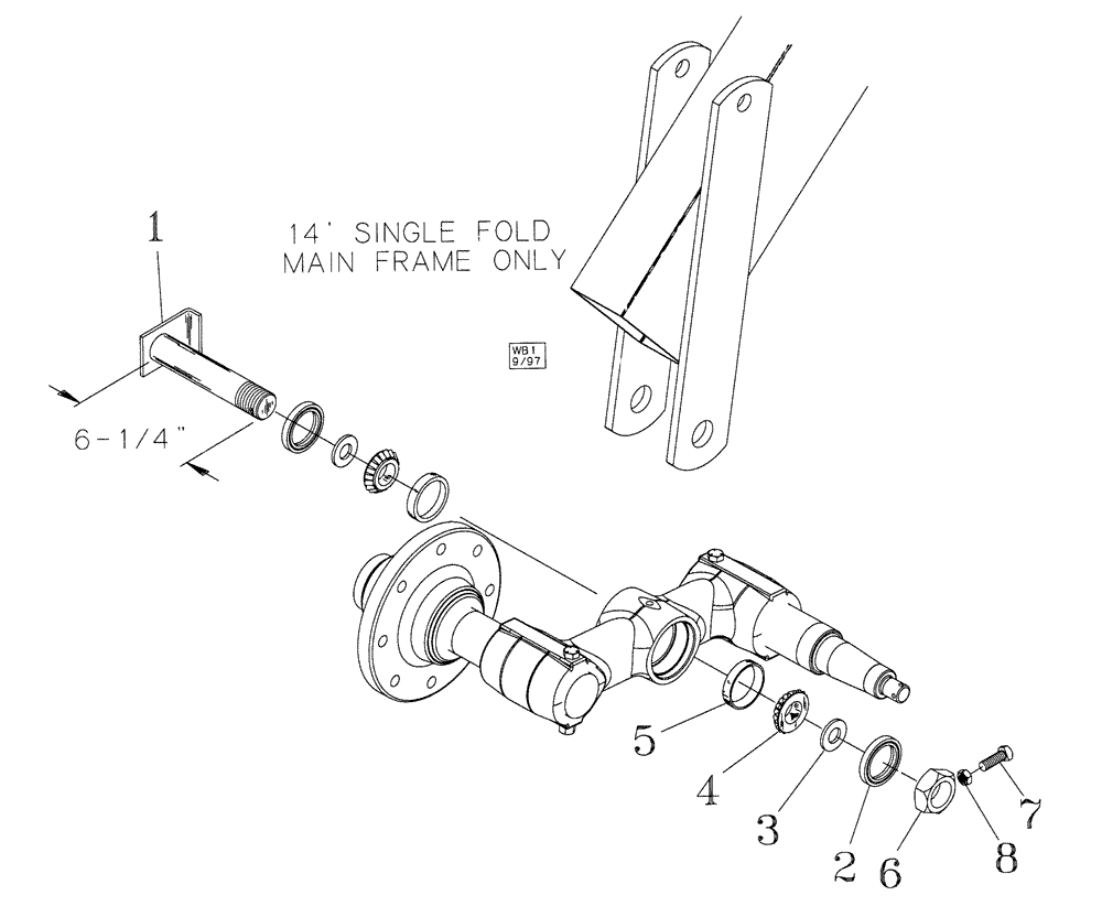 Схема запчастей Case IH TIGERMATE II - (44.100.19) - DOUBLE FOLD WALKING BEAM SERVICE KIT (38-1/2 (12 MAINFRAME) THROUGH 60-1/2 MODELS (44) - WHEELS
