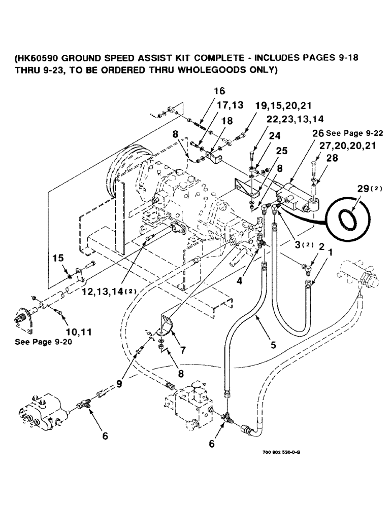 Схема запчастей Case IH 8830 - (9-18) - GROUND SPEED ASSIST KIT, HK60590 GROUND SPEED ASSIST KIT COMPLETE. INCLUDES PAGES 9-18 THRU 9-22 (09) - CHASSIS