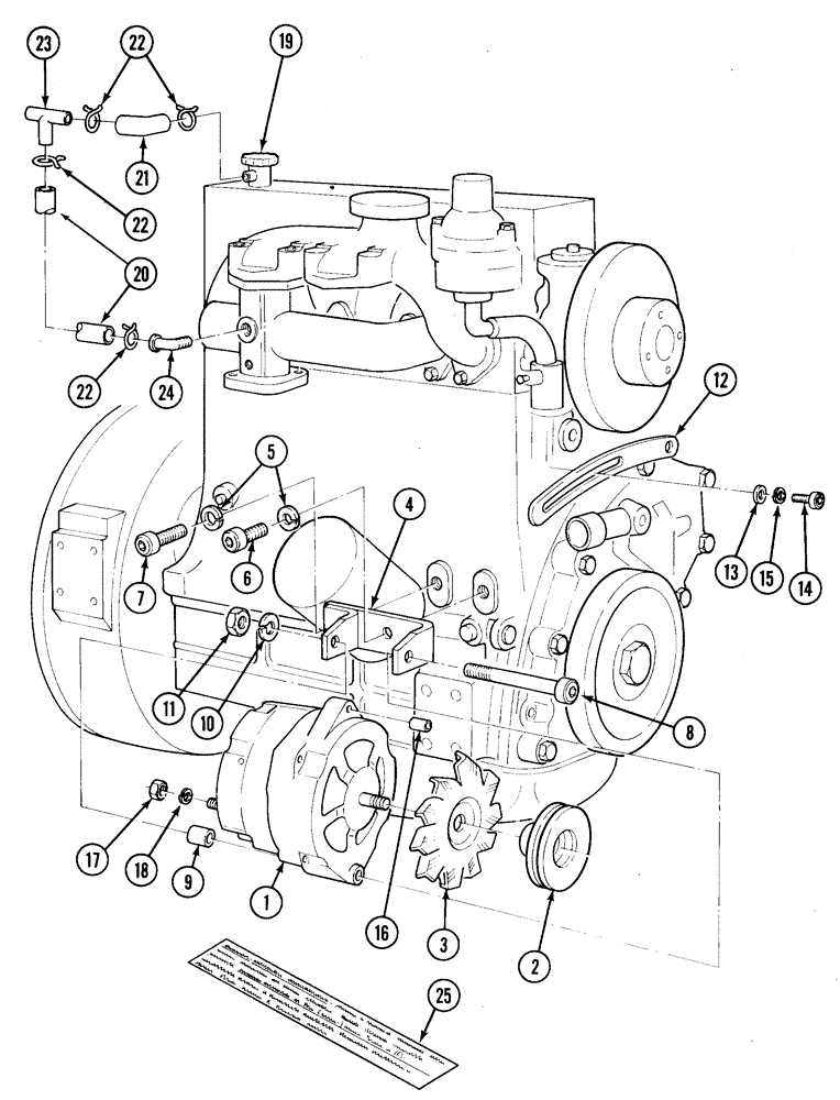 Схема запчастей Case IH 1835C - (2-68) - ALTERNATOR AND CRANKCASE VENTILATION, TM-20 GASOLINE ENGINE (02) - ENGINE