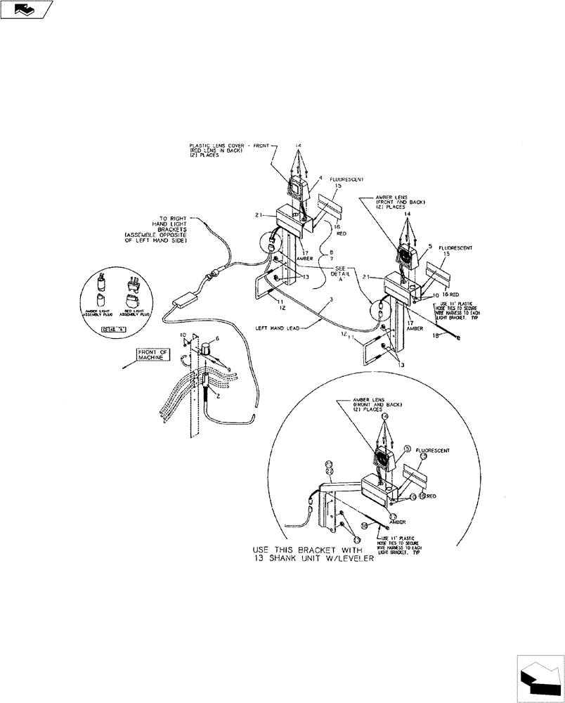 Схема запчастей Case IH 900 - (55.404.01) - WARNING AND TAIL LIGHT KIT (55) - ELECTRICAL SYSTEMS