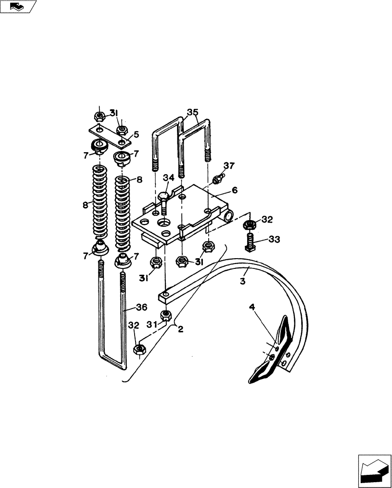 Схема запчастей Case IH CHIZZL CHAMP - (75.200.03) - 32" SPRING SHANK ASSM (75) - SOIL PREPARATION