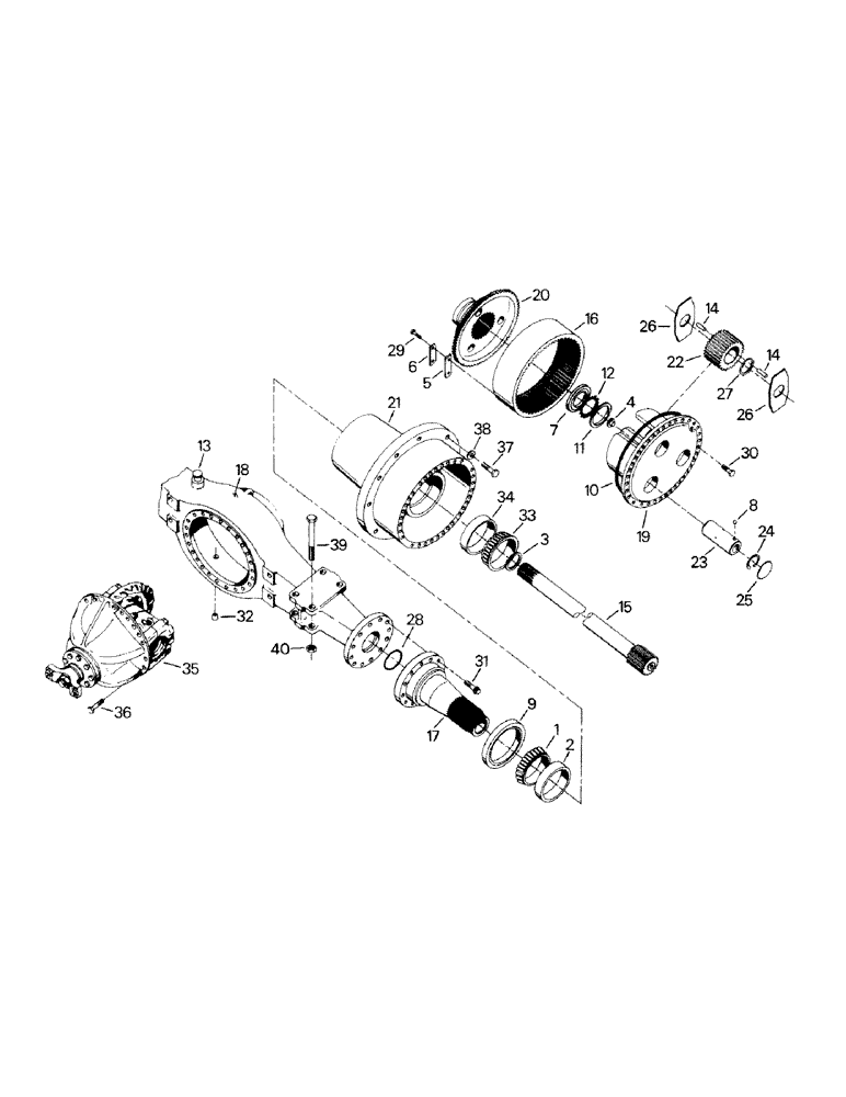 Схема запчастей Case IH SM-325 - (04-44) - AXLE ASSEMBLY, S-40 (04) - Drive Train