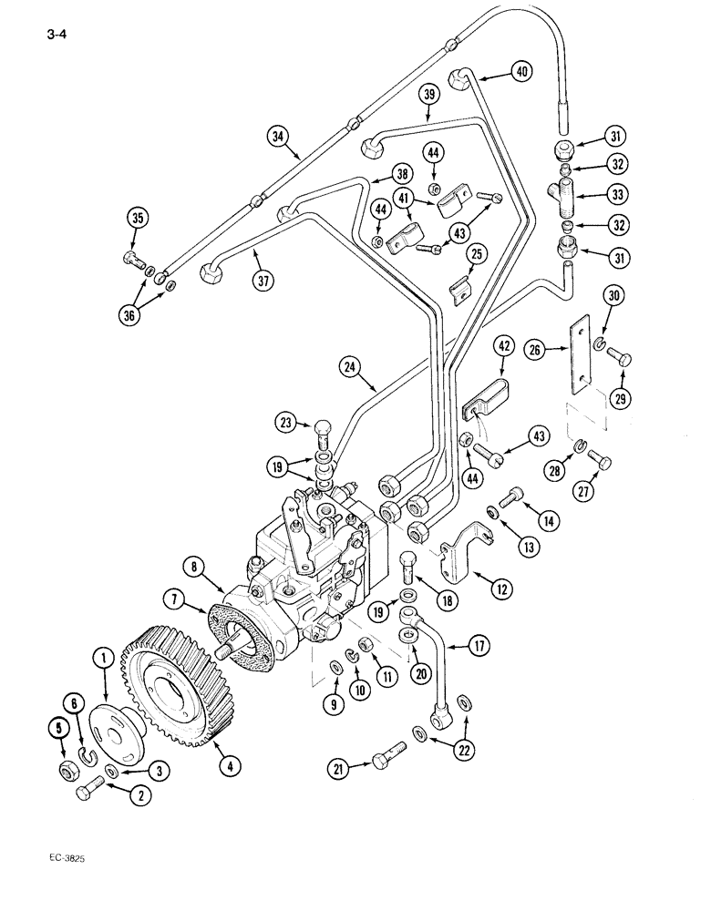 Схема запчастей Case IH 895 - (3-04) - FUEL INJECTION PUMP AND TUBES (03) - FUEL SYSTEM