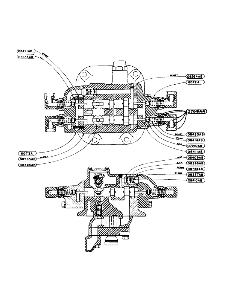 Схема запчастей Case IH 940 - (2-110) - HYDRAULIC CONTROL UNIT - HYDRAULIC VALVE AND PUMP ASSEMBLY (08) - HYDRAULICS