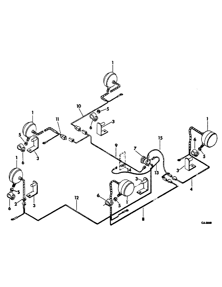 Схема запчастей Case IH 4366 - (08-11) - ELECTRICAL, TRACTOR WORKING LIGHT CONNECTIONS AND MOUNTING, 4366 TRACTORS (06) - ELECTRICAL