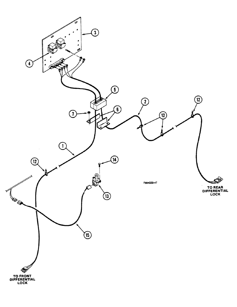 Схема запчастей Case IH 9150 - (4-72) - CONTROL TRACTION DIFFERENTIAL HARNESSES (04) - ELECTRICAL SYSTEMS