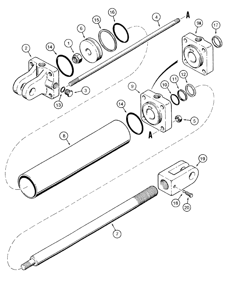 Схема запчастей Case IH 485 - (8-11) - TRANSPORT LIFT CYLINDER, 145212C92, TIE ROD TYPE (08) - HYDRAULICS